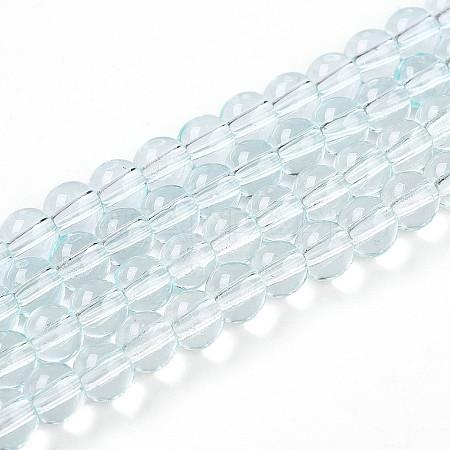 Baking Paint Transparent Glass Beads Strands DGLA-N006-6mm-07-1