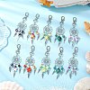 10Pcs 5 Styles Woven Net/Web with Wing Alloy Pendant Decorations HJEW-JM02975-02-2