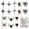 16Pcs 8 Style Rack Plating Alloy Glass Pendants FIND-SC0005-03-1