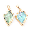 Electroplated Natural Quartz Crystal Pendants & Link G-H258-01-2