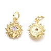 Brass Micro Pave Cubic Zirconia Pendants KK-P187-16G-G-2