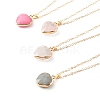 Mixed Natural Gemstone Heart Pendant Necklaces NJEW-JN03491-1