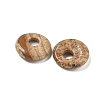 Natural Picture Jasper Donut/Pi Disc Charms G-G142-02F-2