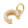 Rack Plating Brass with ABS Plastic Imitation Pearl Charms KK-B092-30C-G-2