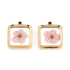 304 Stainless Steel Epoxy Resin Pendants STAS-T072-36-2