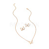 Butterfly Acrylic Rhinestone with Iron Pendant Necklaces & Stud Earrings Sets for Women WGFFCAF-04-3