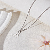 1Pc Brass Chain & 304 Stainless Steel Letter Pendant Necklaces NJEW-LP0001-35A-P-3
