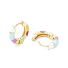 Stripe Pattern Enamel Chunky Hinged Hoop Earrings for Women EJEW-P196-28G-2