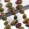 Natural Unakite Beads Strands G-Z091-A33-1