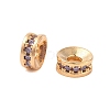 Brass Micro Pave Cubic Zirconia Beads KK-B100-043G-01-2