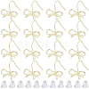 SOFPLATE 28Pcs Bowknot Shape Brass Earring Hook DIY-SP0001-06G-1