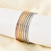 Fashion Tri-Color 304 Stainless Steel Buddhist Bangle Sets BJEW-L664-022C-M-6