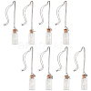 8Pcs 8 Style Glass Sea Wish Bottle with Natural Trumpet Shell Pendant Necklaces Set NJEW-AB00005-1