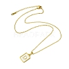 Ion Plating(IP) Rectangle with Initial Letter 304 Stainless Steel Pendant Necklace NJEW-R265-04G-D-3