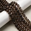 Natural Smoky Quartz Round Beads Strands G-E329-8mm-38-5