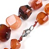Red Agate Nuggets Beaded Necklaces for Women Men NJEW-K388-01B-3