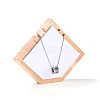 Pointed Pentagon Wood Covered with PU Leather Two Necklaces Display Stands PAAG-PW0008-005C-01-1