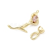 Brass Micro Pave Cubic Zirconia Fold Over Clasps KK-U059-08G-2