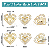 16Pcs 2 Style Alloy Pendants FIND-PH0007-23-2
