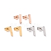 Cuboid 304 Stainless Steel Stud Crawler Earrings EJEW-O052-45-1