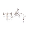 Rack Plated Brass Screw Clip-on Earring Findings X-KK-P169-04S-2