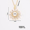 Fashionable Brass Clear Cubic Zirconia Pendant Cable Chain Necklaces for Women FN2830-4-2