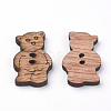 2-Hole Wooden Sewing Buttons X-WOOD-S037-055-2