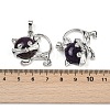 Natural Amethyst Kitten Pendants G-J386-C17-20-3