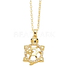 Brass Micro Pave Cubic Zirconia Pendant Necklaces for Women PW-WG59830-04-1