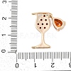 Brass Cubic Zirconia with Glass Pendants KK-Q026-24G-3
