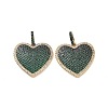 Heart Brass Micro Pave Cubic Zirconia Pendants KK-G435-04G-01-2