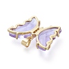 Brass Micro Pave Clear Cubic Zirconia Pendants ZIRC-P079-A01-09-2