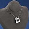 304 Stainless Steel Heart Square Urn Ashes Necklaces STAS-Z106-07P-2