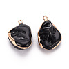 Electroplate Freshwater Shell Pendants SHEL-T018-12G-08-2