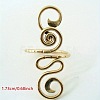 Boho Adjustable Brass Twisted Wire Wrapped Long Toe Rings FS-WGB3A04-01-4