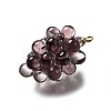 Grape Brass Acrylic Pendants LS-OACR-R006-05G-10-2