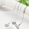 304 Stainless Steel Double Layered Necklaces NJEW-P320-14G-02-2