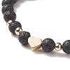 9Pcs 9 Style Bear & Cross & Moon & Crown & Heart & Butterfly Brass Beaded Stretch Bracelets Set BJEW-JB08905-5