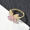 Brass & Cubic Zirconia Finger Rings CU-CBA7E55-10G-3