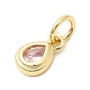Brass Cubic Zirconia Charms KK-G554-02E-03-2