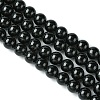 Natural Black Onyx Round Beads Strand G-L087-12mm-01-2
