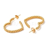 Rack Plating Brass Heart Stud Earrings EJEW-R151-03G-2