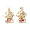 Brass Micro Pave Cubic Zirconia Pendants KK-M240-13-2