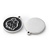304 Stainless Steel Black Enamel Charms STAS-M102-17P-03-2
