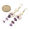 Moon & Sun & Star Brass Asymmetrical Earrings EJEW-JE05461-01-3