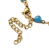 Ion Plating(IP) Golden 304 Stainless Steel Heart Link Chain Bracelet with Enamel BJEW-E088-01G-4