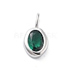925 Sterling Silver Cubic Zirconia Oval Charms STER-S006-01S-E-1