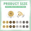 320Pcs 4 Colors Alloy Shank Buttons BUTT-FG0001-62-2