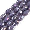 Opaque Solid Color Electroplate Glass Beads Strands LS-EGLA-N013-P4mm-B09-1