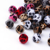 Handmade Plush Cloth Fabric Covered Charms WOVE-S082-14mm-M1-1